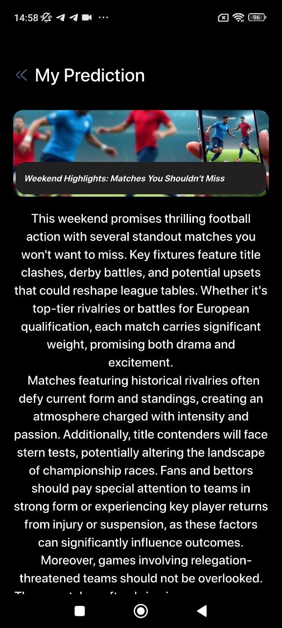 Parimech match schedule screen